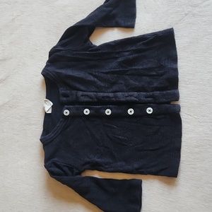 Kate quinn pointelle black cardigan